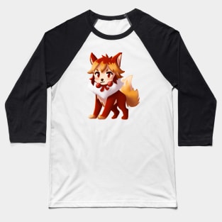 Cute Red Wolf Drawing Baseball T-Shirt